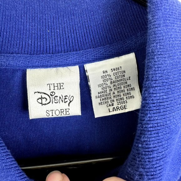 The Disney Store Blue 3/4 zip Tiger Long sleeve Shirt Size Large 100% Cotton - Picture 2 of 2